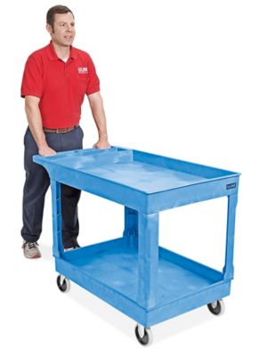 Uline Utility Cart - Standard, 45 x 25 x 33", Blue H-2504BLU