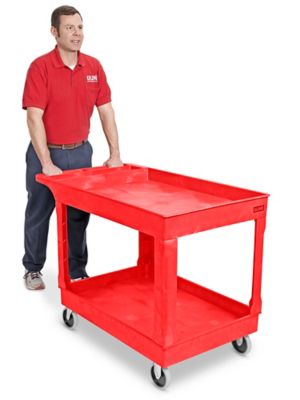 Compact Utility Mini Cart (Jelly) with U- Handle (Gray-Red) (RED)