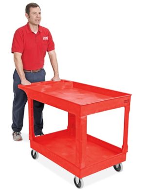 Compact Utility Mini Cart (Jelly) with U- Handle (Gray-Red) (RED)