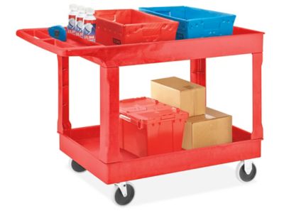 Uline Utility Cart with Pneumatic Wheels - 45 x 25 x 37, Gray