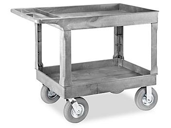 Uline Utility Cart with Pneumatic Wheels - 45 x 25 x 37", Gray H-2505GR