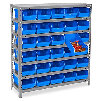 Shelf Bin Organizer - 36 x 12 x 39" with 7 x 12 x 4" Bins