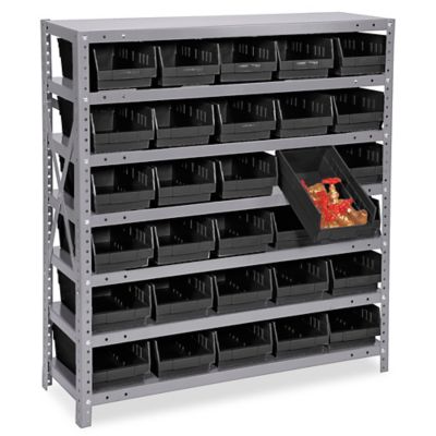 Shelf Bin Organizer - 36 x 12 x 39 with 7 x 12 x 4 Clear Bins
