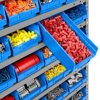 Shelf Bin Organizer - 36 x 12 x 75" with 2 3/4 x 12 x 4" Blue Bins
