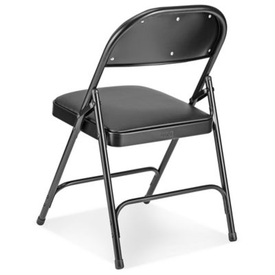 Deluxe Vinyl Padded Folding Chair - Black H-2522BL - ULINE