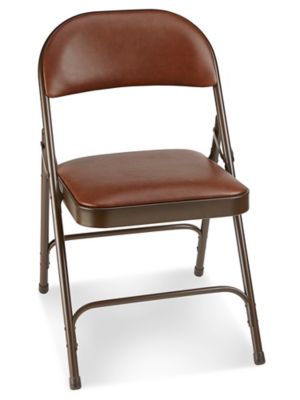 Titan PRO - Silla plegable de resina, color marrón oscuro, silla plegable  ligera para interiores y exteriores, silla plegable acolchada de vinilo  para