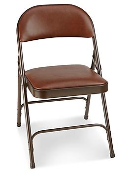 Deluxe Vinyl Padded Folding Chair - Brown H-2522BR