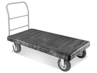 Plastic Platform Truck with Pneumatic Wheels 30 x 60" H2528 Uline