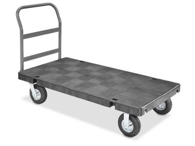 Plastic Platform Truck with Pneumatic Wheels 30 x 60" H2528BL Uline