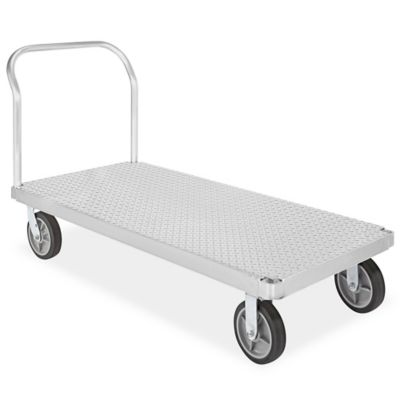 Uline Flat Shelf Utility Cart with Pneumatic Wheels - 44 x 25 x 37 H-4146  - Uline