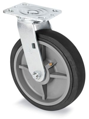 Rubber Caster for Aluminum Platform Truck - Swivel, 8 x 2" H-2530-SWVL