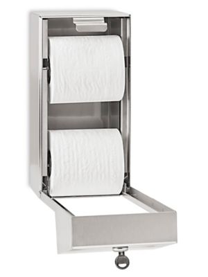 Hammered Double Toilet Paper Holder with Shelf ⋆ Hill Iron Works