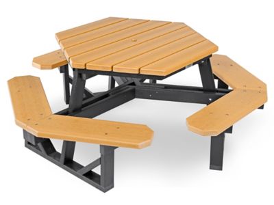  Table de pique-nique en plastique recyclé – Hexagonal, 46 po