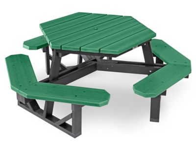 Hex Recycled Plastic Picnic Table 46", Green H2560G Uline