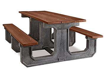 Rectangle Recycled Plastic Picnic Table - 6', Brown H-2561BR