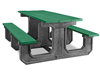 Rectangle Recycled Plastic Picnic Table - 6', Green H-2561G