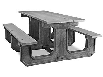 Rectangle Recycled Plastic Picnic Table - 6', Gray H-2561GR