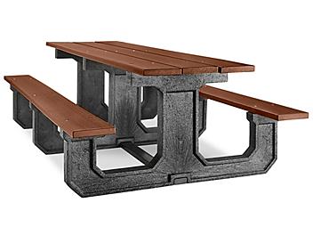 Rectangle Recycled Plastic Picnic Table - 8', Brown H-2562BR
