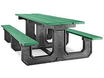 Rectangle Recycled Plastic Picnic Table - 8' Green H-2562G