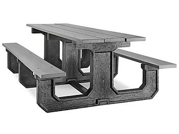 Rectangle Recycled Plastic Picnic Table - 8', Gray H-2562GR