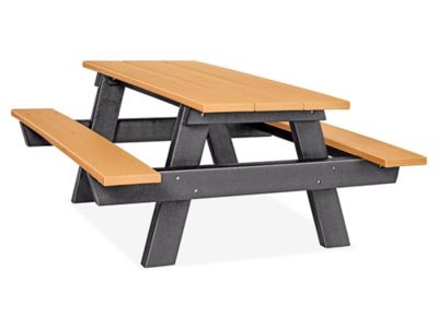  Table de pique-nique avec cadre en A en plastique recyclé – 6 pi