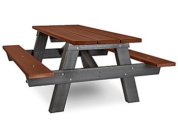 A-Frame Recycled Plastic Picnic Table - 6', Brown H-2563BR