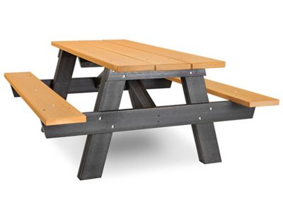 Table de pique-nique en bois – 6 pi, cadre en A H-2999 - Uline