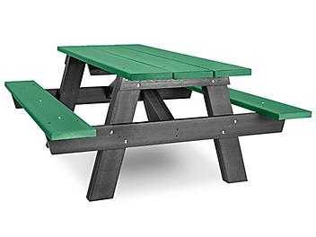 A-Frame Recycled Plastic Picnic Table - 6', Green H-2563G