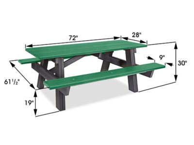 Economy A-Frame Wooden Picnic Table - 6