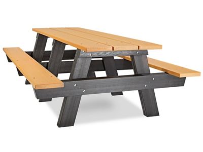  Table de pique-nique avec cadre en A en plastique recyclé – 8 pi