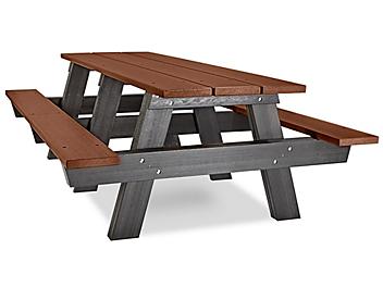 A-Frame Recycled Plastic Picnic Table - 8', Brown H-2564BR