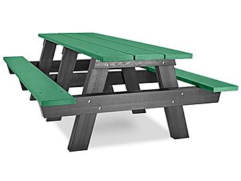 A-Frame Recycled Plastic Picnic Table - 8', Green H-2564G