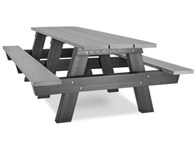 A Frame Recycled Plastic Picnic Table 8 Gray