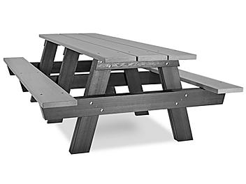 A-Frame Recycled Plastic Picnic Table - 8', Gray H-2564GR