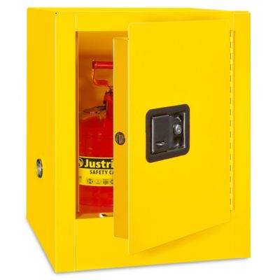 Flammable Storage Cabinet - Countertop, Manual Doors, Yellow, 4 Gallon H-2569M-Y
