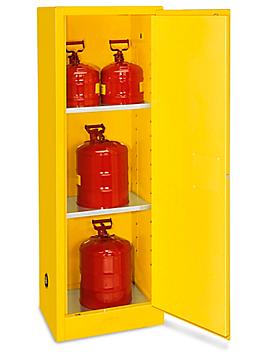 Slimline Flammable Storage Cabinet - Manual Doors, Yellow, 22 Gallon H-2570M-Y