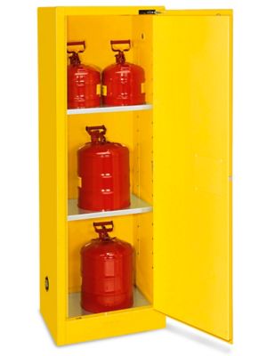  Slimline Flammable Storage Cabinet - Self-Closing Doors, 22 Gallon