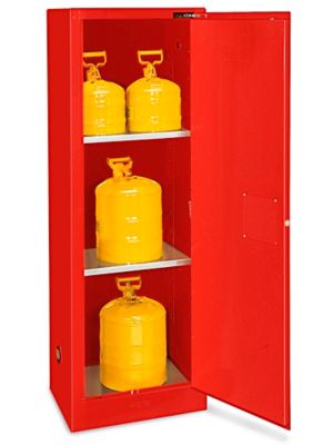 Slimline Flammable Storage SelfClosing Doors, Red, 22 Gallon