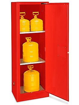 Slimline Flammable Storage Cabinet - Self-Closing Doors, Red, 22 Gallon H-2570S-R