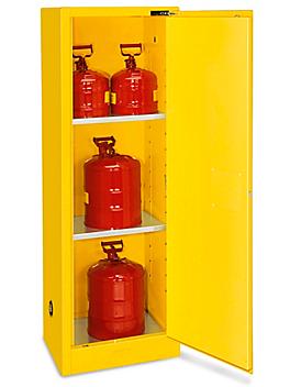 Slimline Flammable Storage Cabinet - Self-Closing Doors, Yellow, 22 Gallon H-2570S-Y