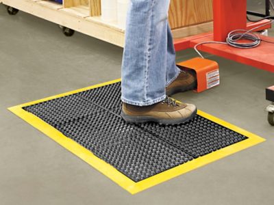 Bubble Anti-Fatigue-Mats - 2 x 3', Black/Yellow H-2580