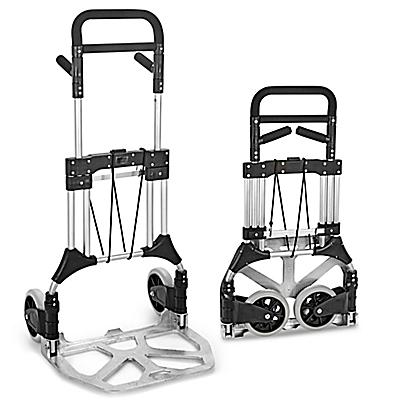 Folding Hand Truck Trolley Aluminum Plastic for Loading with 2 Wheels-Black