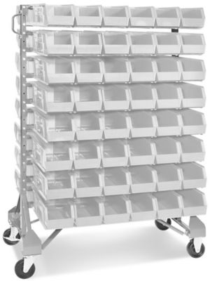 Standard Mobile Stackable Bin Organizer - 15 x 5 1/2 x 5" White Bins H-2643W