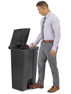 Rubbermaid® Step-On Trash Can - 23 Gallon, Black H-2670BL - ULINE