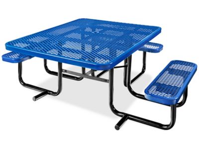  Table de pique-nique en métal approuvée par l'ADA – 46 po, carré
