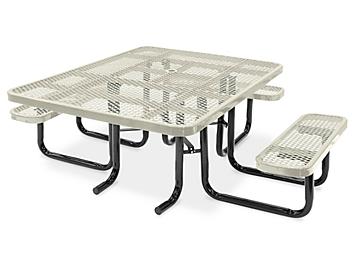 ADA Metal Picnic Table - 46" Square, Beige H-2671BE