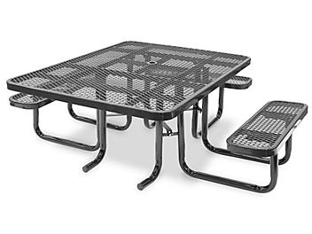 ADA Metal Picnic Table - 46" Square, Black H-2671BL