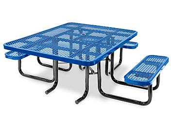 ADA Metal Picnic Table - 46" Square, Blue H-2671BLU