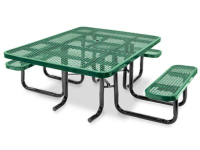 ADA Metal Picnic Table 46" Square, Green H2671G Uline
