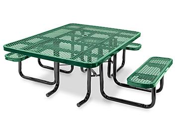 ADA Metal Picnic Table - 46" Square, Green H-2671G
